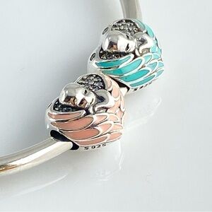 Silver Sterling Sleeping Baby Wrapped in Wings Charm